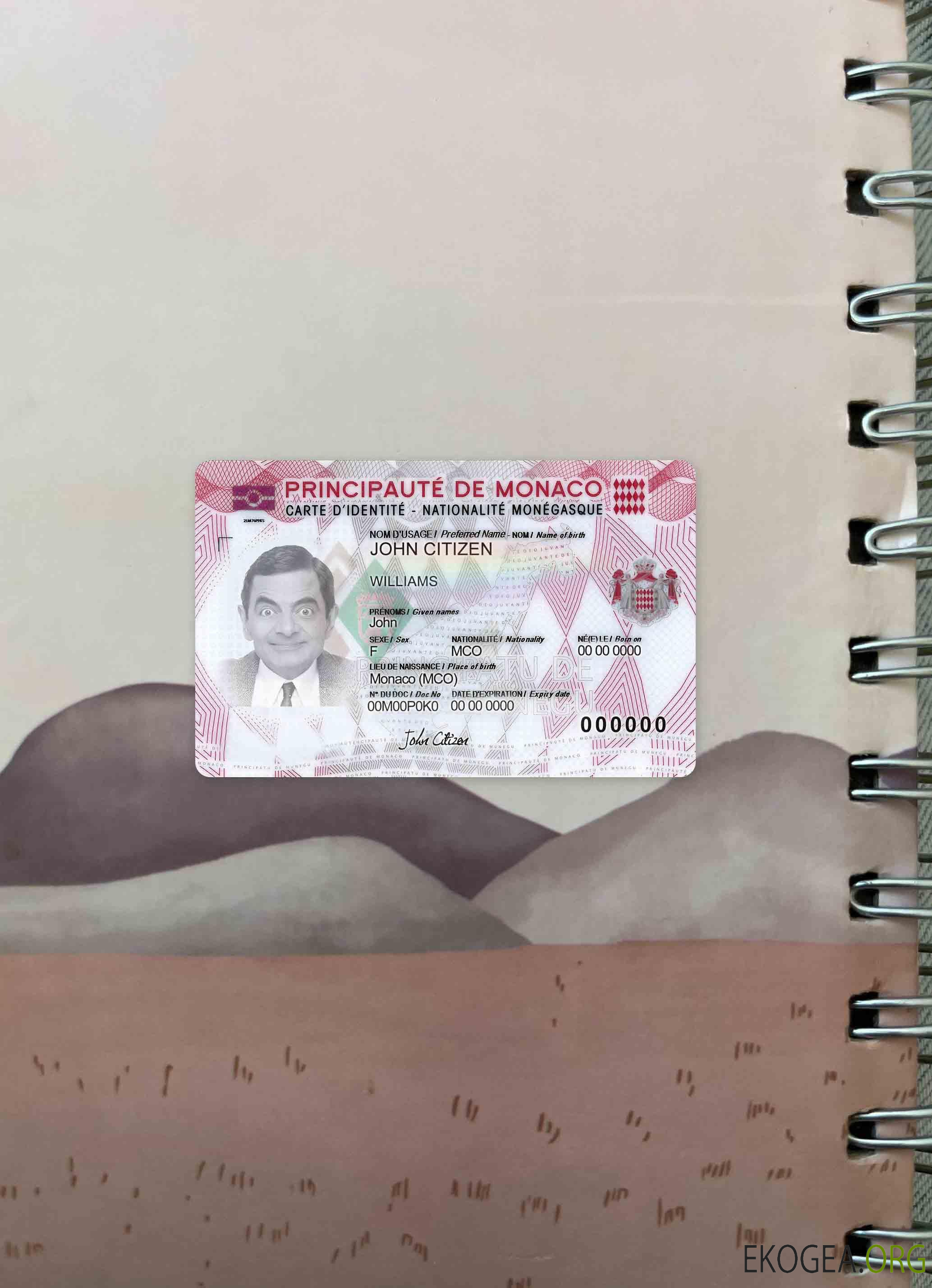 Photolook carte d'identité numérique Monaco DEVANT